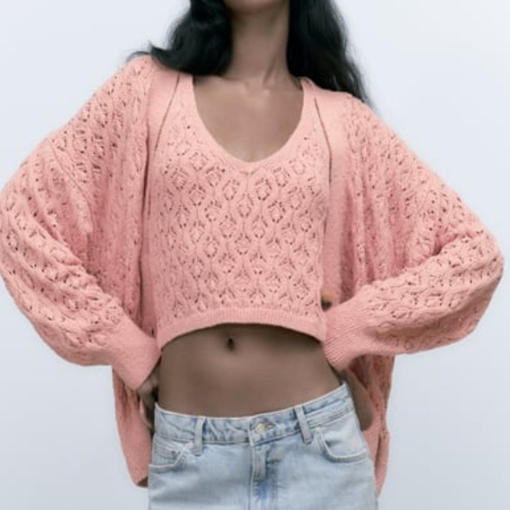 Zara Crochet Knit Crop Top